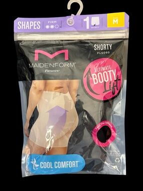 Maidenform Shapes Flexees MEDIUM Booty Lift Shorty FLS093 Black
